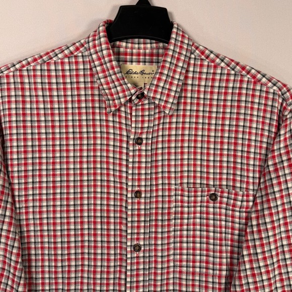 Eddie Bauer Other - Eddie Bauer Men's Flannel Long Sleeve Shirt Plaid Red Button-Down Men's Large